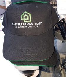 cap, makelaar, vastgoed, borduren, cap met logo, van een logo