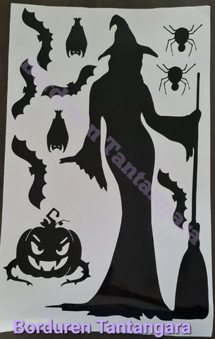 Halloween sticker set, Halloween Heks 