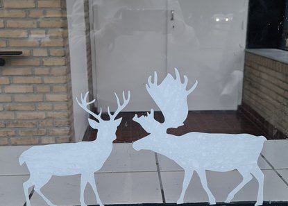 Kerst sticker, raam sticker, elanden