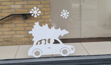 kerst sticker, sneeuwman raam sticker, auto stikker, auto sticker raam sticker